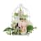 11&#x22; Pink &#x26; White Rose Blooms in Birdcage by Ashland&#xAE;